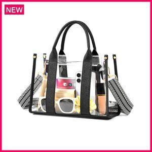 Clear PVC Tote Bag with Adjustable Strap for Stadium Events & Work